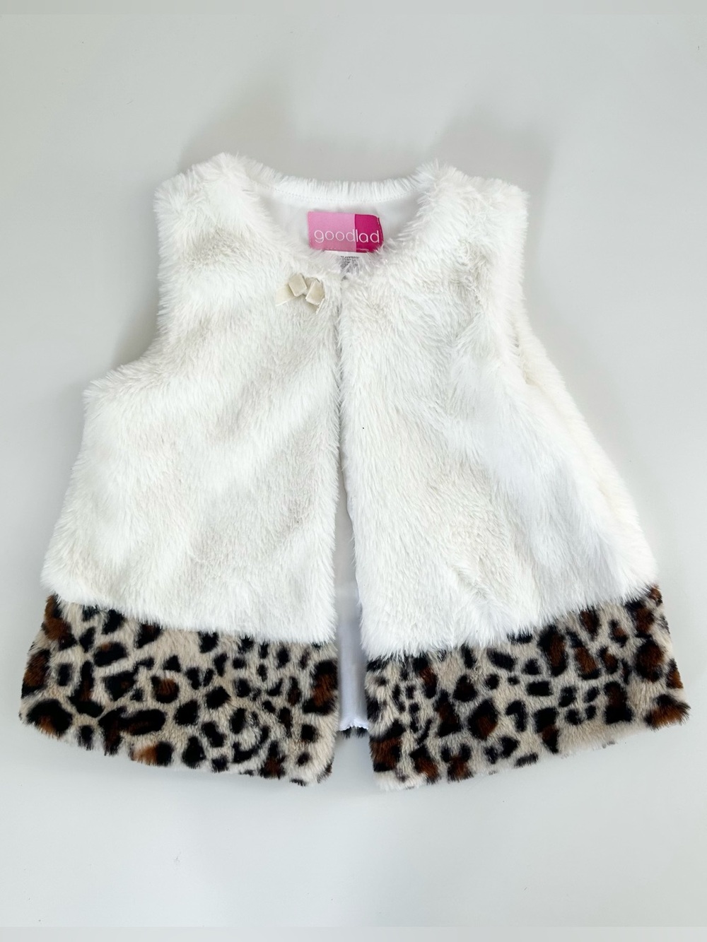 Good Lad Girls Faux Fur Leopard Print Vest